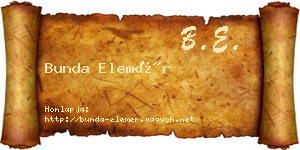 Bunda Elemér névjegykártya